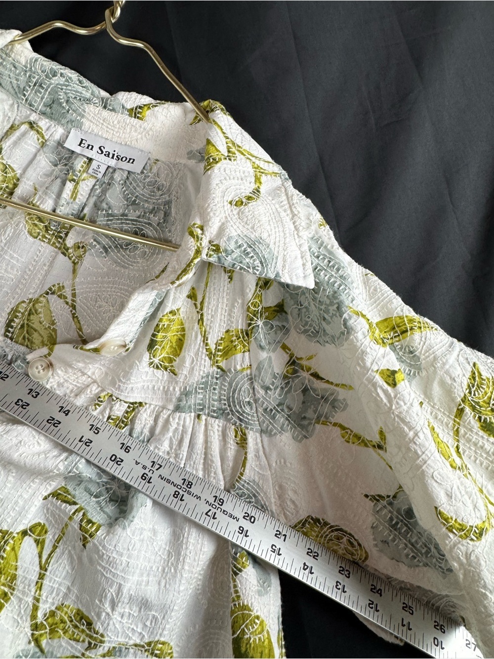 Anthropologie En Saison Mallory Shirt Dress Sz S Oversized Babydoll Coastal - Picture 10 of 12